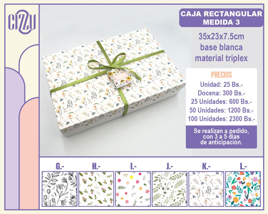 CAJA RECTANGULAR GRANDE CON CINTA