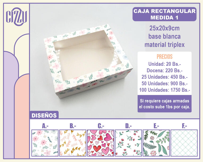 CAJA RECTANGULAR MEDIDA 1