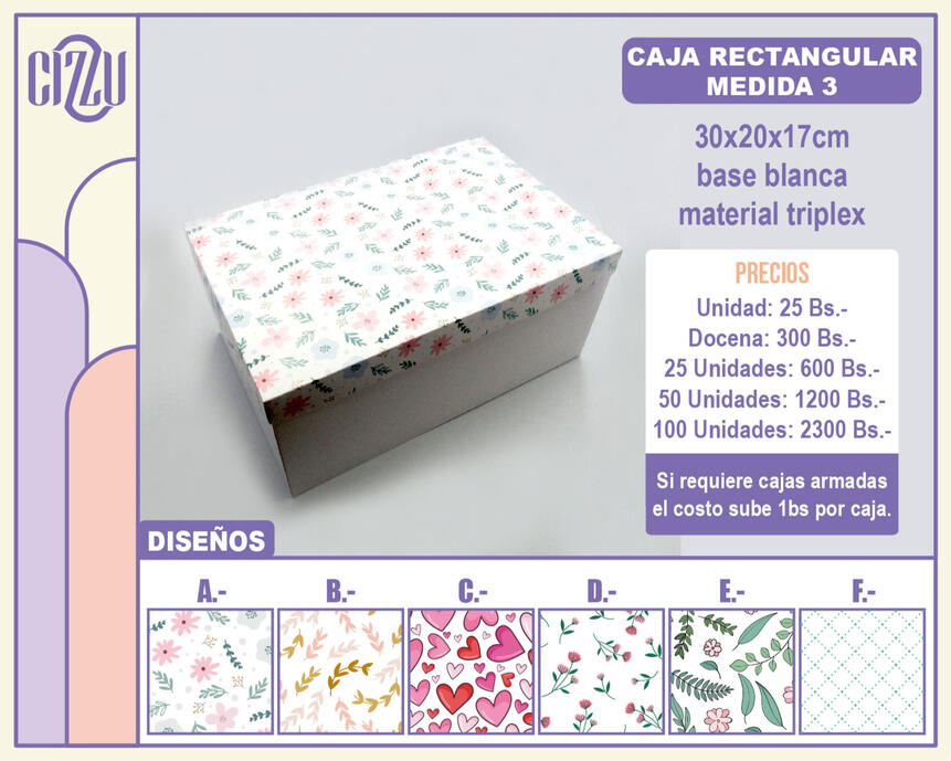 CAJA RECTANGULAR MEDIDA 3
