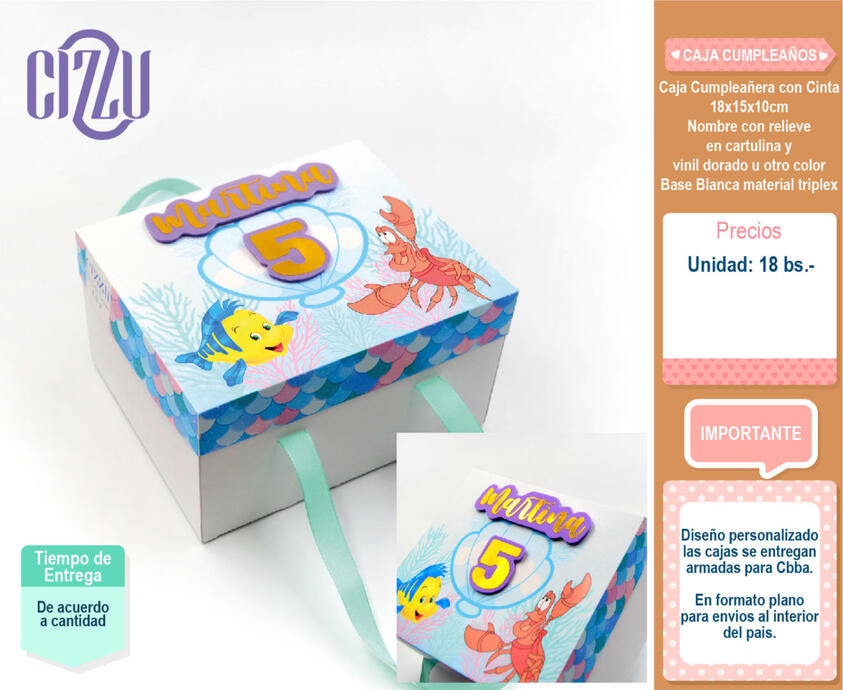 Caja cumpleaños con relieve
