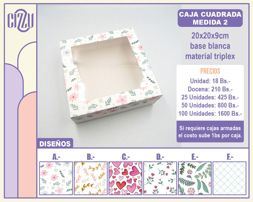 CAJA CUADRADA CON VISOR MEDIDA 2