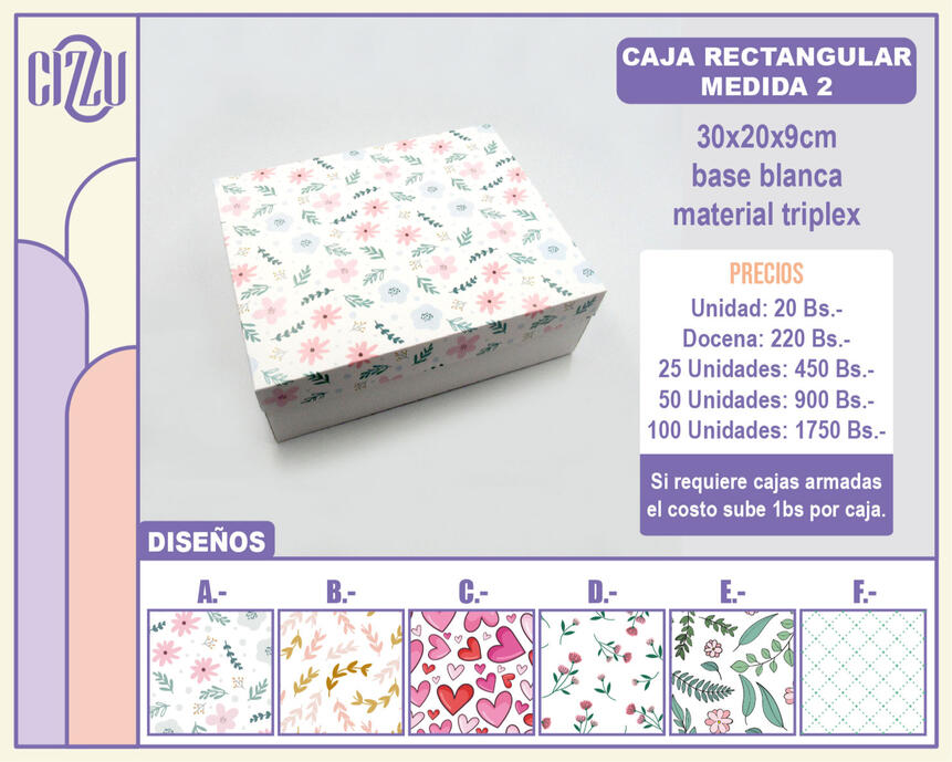 CAJA RECTANGULAR MEDIDA 2