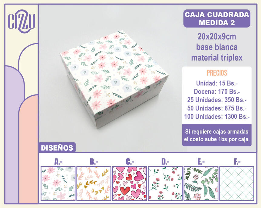 CAJA CUADRADA MEDIDA 2