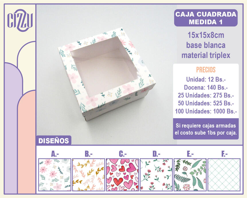 CAJA CUADRADA CON VISOR MEDIDA 1