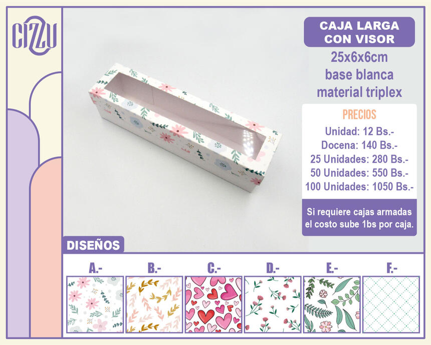 CAJA LARGA CON VISOR