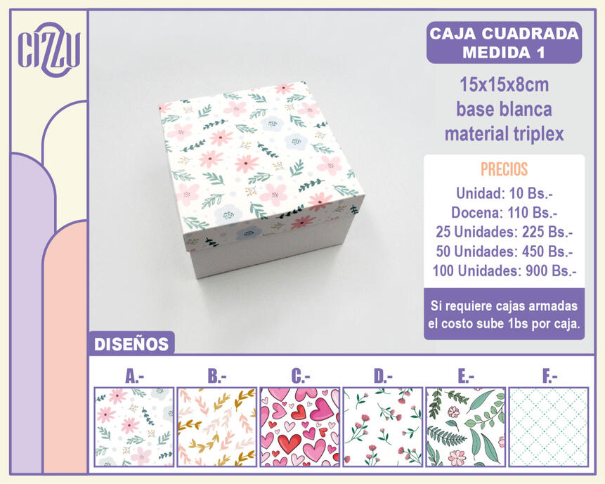 CAJA CUADRADA MEDIDA 1