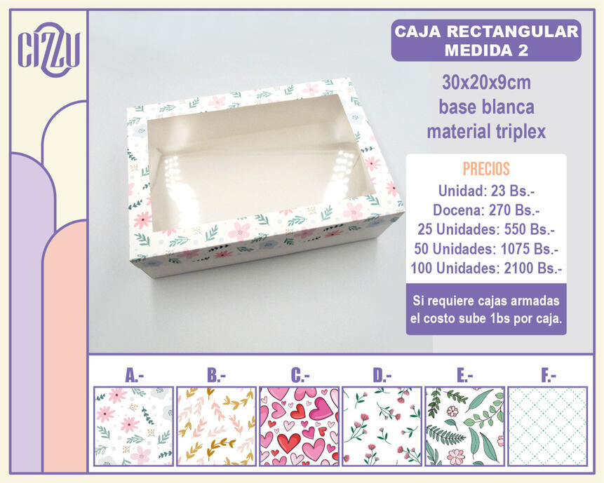 CAJA RECTANGULAR CON VISOR MEDIDA 2